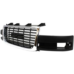 GM TRUCKS & VANS CHEVY/GMC/VAN(Express/Savana)  GRILLE CHROME/BLACK (COMPOSITE HEAD LAMP)(GMC) OEM#84689071 2003-2023 PL#GM1200532