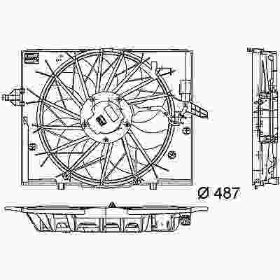 BMW BMW 5 SERIES (SEDAN) RADIATOR & A/C FAN ASSEMBLY (525/530 7/05-07)(528 08-10) OEM#17427543282 2006-2010 PL# BM3115107