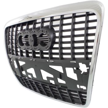 AUDI A6 SEDAN  /WAGON  GRILLE SLV/BLACK (W/CHROME Frame)(W/ S-LINE)(WO/SENSOR) OEM#4F0853651L1QP 2005-2008 PL# AU1200131