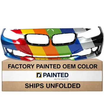 2013-2015 BMW 3 Sedan Hybrid Front Bumper With Molding Hole Without Wash With Parking Sensor Without Parking Assist Without Camera OEM 51117293086 PL# BM1000275