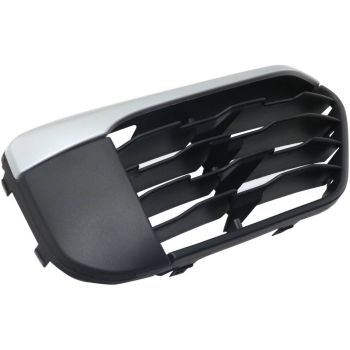 BMW BMW X1 FRONT BUMPER GRILLE RIGHT (Passenger Side) BLACK W/SILVER MLDG (WO/SENSOR)(WO/M PKG) OEM# 51117453990 2016-2019 PL# BM1039200