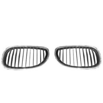 BMW BMW 5 SERIES (SEDAN) GRILLE LEFT (Driver Side) CHROME FRAME & CHR/BLK INNER OEM# 51137065701 2004-2010 PL# BM1200140