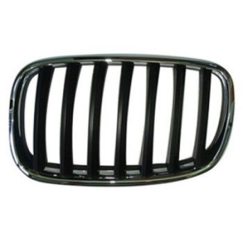 BMW BMW X6 E71 GRILLE LEFT (Driver Side) CHR/BLK (TO 4-12 ) OEM# 51137157687 2010-2014 PL# BM1200180