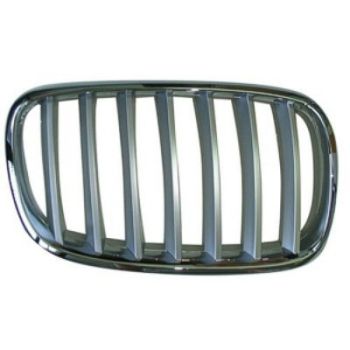 BMW BMW X6 HYBRID E72 GRILLE RIGHT (Passenger Side) CHR/SLV OEM# 51137185224 2010-2011 PL# BM1200183