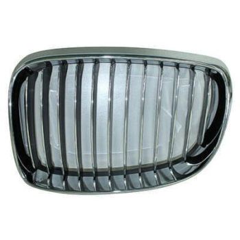 BMW BMW 1 SERIES COUPE/CONVERTIBLE GRILLE LEFT (Driver Side) CHROME FRAME/INNER CHR/BLK OEM# 51137179655 2008-2013 PL# BM1200228
