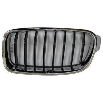 BMW BMW 3 (WAGON)  GRILLE LEFT (Driver Side) CHROME FRAME /BLACK INNER( 8 BAR)(SPORT/M SPORT) OEM# 51137260497 2014-2019 PL# BM1200236