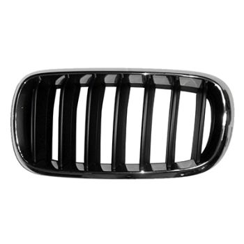 BMW BMW X5 GRILLE LEFT (Driver Side) CHROME FRAME/BLK BAR (WO/NIGHT VISION) OEM# 51137294485 2014-2018 PL# BM1200268