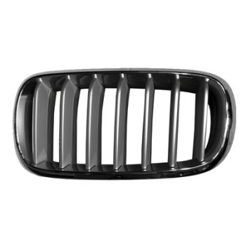 BMW BMW X5 HYBRID GRILLE LEFT (Driver Side) CHROME FRAME/SILVER BAR (WO/NIGHT VISION) OEM# 51117303107 2016-2018 PL# BM1200272