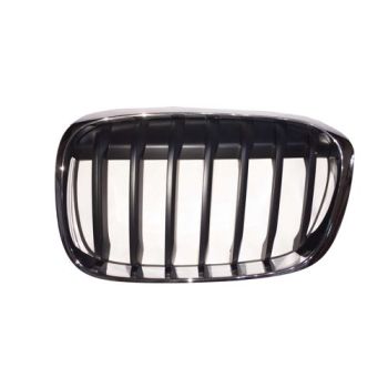 BMW BMW X1 GRILLE LEFT (Driver Side) BLACK W/CHROME FRAME (W/O M SPORT) OEM# 51137354823 2016-2019 PL# BM1200290