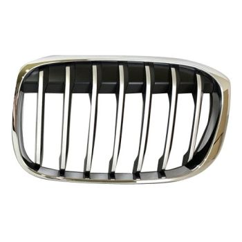 BMW BMW X1 GRILLE LEFT (Driver Side) SIL W/CHROME FRAME (W/O M SPORT) OEM# 51117383365 2016-2019 PL# BM1200292