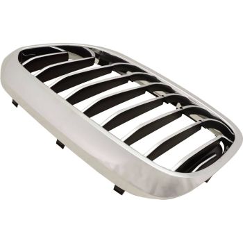 BMW BMW 5 SERIES (SEDAN)  GRILLE LEFT (Driver Side) CHROME/BLACK (WO/M PKG)(WO/NIGHT VISION)(W/LUXURY) OEM# 51137390865 2017-2020 PL# BM1200298