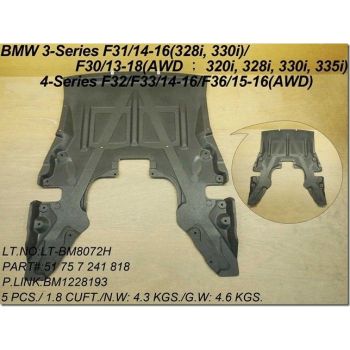 BMW BMW 3 (SEDAN) GRAN TURISMO F34  FRONT ENG UNDER COVER **CAPA** OEM# 51757241818 2014-2016 PL# BM1228193C