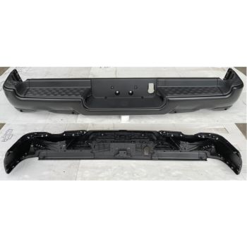 DODGE TRUCKS & VANS DODGE/PU  (R1500) REAR STEP BMP ASSY BLACK/PTM (W/6 SENSOR)(W/ADVANCE PARK ASSIST)(DUAL EXHAUST) OEM#68404438AB-PFM 2019-2022 PL# CH1103141