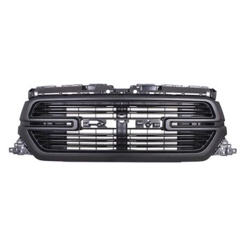 DODGE TRUCKS & VANS DODGE/PU (R1500) GRILLE BLACK BAR W/PTM SURROUND (W/CAMERA)(LARAMIE W/SPORT PKG) OEM#68404966AE 2019-2022 PL# CH1200417