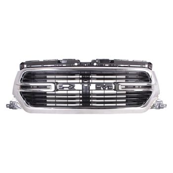 DODGE TRUCKS & VANS DODGE/PU (R1500) GRILLE BLACK BAR W/CHROME SURROUND (W/CAMERA)(BIG HORN) OEM#68412152AC 2019-2022 PL# CH1200420