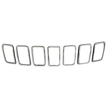 JEEP GRAND CHEROKEE GRILLE TRIM RINGS SET (7pc) CHROME (EXC SRT/TRACKHAWK) OEM#6ML09SZ0AA 2017-2021 PL# CH1210125