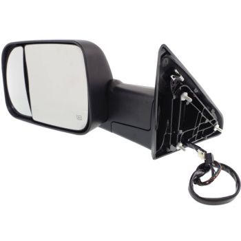 DODGE TRUCKS & VANS DODGE/PU  (R2500/3500) DOOR MIRROR LEFT (Driver Side) PWR/HTD/SIGNAL/PUDDLE (DUAL GLASS)(TEXT BLACK)(W/TOW PKG) OEM#68143805AB 2012 PL# CH1320333