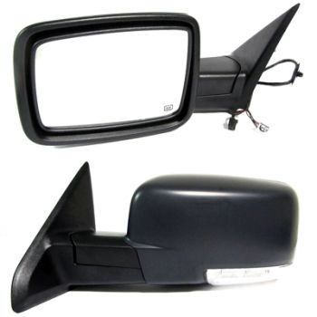 DODGE TRUCKS & VANS DODGE/PU (R1500) DOOR MIRROR LEFT (Driver Side) PWR/HTD/SIGNAL/PUDDL (WO/TOW)(WO/DIMMING)(BLACK) OEM#1QL211XRAF 2010-2012 PL# CH1320346