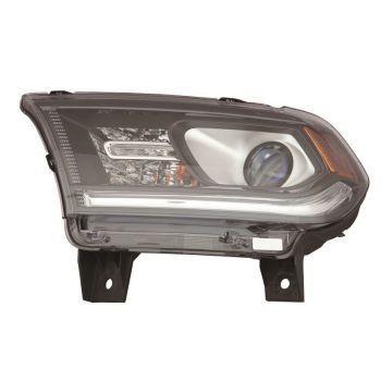 DODGE TRUCKS & VANS DURANGO  HEAD LAMP ASSY LEFT (Driver Side) (HALOGEN)(W/LED DRL)(BLACK TRIM)**CAPA** OEM#55112969AI 2014-2015 PL# CH2502304C
