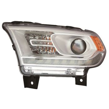 DODGE TRUCKS & VANS DURANGO  HEAD LAMP ASSY LEFT (Driver Side) (HALOGEN)(W/LED DRL)(CHROME TRIM)**CAPA** OEM#68299133AH 2016-2020 PL# CH2502306C