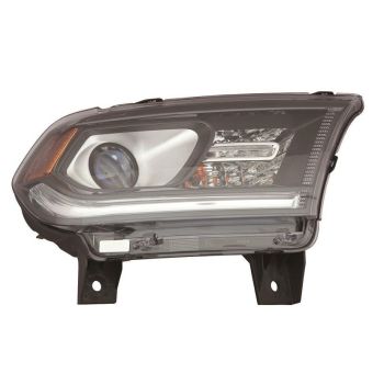 DODGE TRUCKS & VANS DURANGO  HEAD LAMP ASSY RIGHT (Passenger Side) (HALOGEN)(W/LED DRL)(BLACK TRIM)**CAPA** OEM#55112968AI 2014-2015 PL# CH2503304C