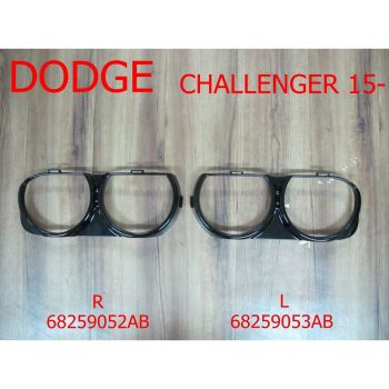 DODGE CHALLENGER HEAD LAMP BEZEL LEFT (Driver Side) (Driver Side) GLOSS-BLACK (ESC SRT HELLCAT/DEMON) **CAPA** OEM#68259053AB 2015-2023 PL# CH2510101C