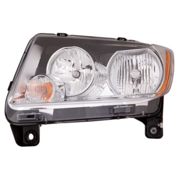 JEEP COMPASS HEAD LAMP ASSEMBLY LEFT (Driver Side)(WO/PROJECTOR)(CHR BEZEL)**CAPA** OEM#68088869AD 2011-2013 PL# CH2518139C