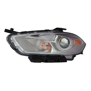 DODGE DART HEAD LAMP ASSEMBLY LEFT (Driver Side) (HALOGEN)(CHR BEZEL) **CAPA** OEM# 68081389AL 2013-2015 PL# CH2518143C