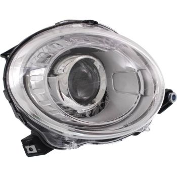 FIAT 500 2DOORS (FIAT) HEAD LAMP ASSEMBLY RIGHT (Passenger Side) (CHROME BEZEL)(PROJECTOR) **CAPA** OEM#5182428AE 2012-2019 PL# FI2503100C