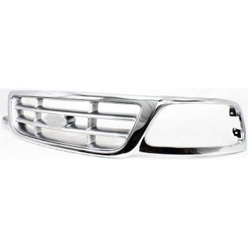 FORD TRUCKS & VANS FORD/PU  (F150 HERITAGE MODEL) GRILLE CHROME/SILVER (2 Horizontal & 2 Vertical bars OEM# 3L3Z8200AB 2004 PL# FO1200371