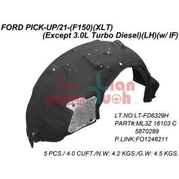 FORD TRUCKS & VANS FORD/PU F150 FENDER LINER LEFT (Driver Side) (XLT)(GAS) **CAPA** OEM#ML3Z16103C 2021-2024 PL# FO1248211C