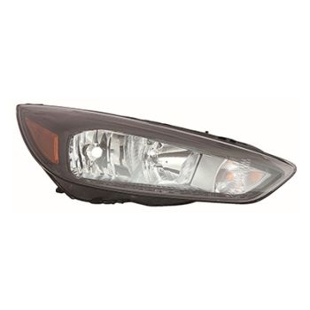 FORD FOCUS SEDAN  HEAD LAMP UNIT RIGHT (Passenger Side) (HALOGEN)(BLACK BEZEL)(WO/LED DRL) OEM# F1EZ13008GY 2015-2018 PL# FO2503337
