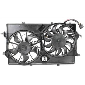 FORD FOCUS RADIATOR & A/C FAN ASSEMBLY (2.3L)(2.0L DOHC W/AC 05-07)(DUAL FAN) OEM#6S4Z8C607AA 2003-2007 PL# FO3115156