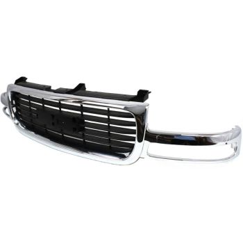 GM TRUCKS & VANS YUKON/YUKON XL (GMC) GRILLE CHR/BLK (GMC) OEM#19130787 2000-2006 PL# GM1200430