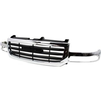 GM TRUCKS & VANS SIERRA/PU (GMC) (07 OLD STYLE) GRILLE CHR/BLK (1500/2500) (EXC C3 & Denali) OEM#19130791 2003-2007 PL# GM1200475