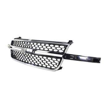 GM TRUCKS & VANS SILVERADO/PU (CHEVY) (07 OLD STYLE) GRILLE CHROME FRAME/ BLACK INNER (EXC 1500) OEM#19122337 2005-2007 PL# GM1200589