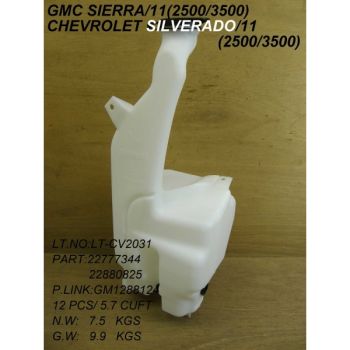 GM TRUCKS & VANS SIERRA/PU 2500/3500 (GMC) WASHER TANK WO/PUMP OEM# 22880825-PFM 2011-2014 PL# GM1288124