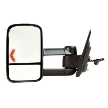 GM TRUCKS & VANS SILVERADO/PU 1500 (19 OLD STYLE) DOOR MIRROR LEFT (Driver Side) PWR/HTD/M-FOLD (TOW TYPE)(DUAL ARM)(W/SIGNAL IN GLASS)(BLK) OEM#22820397 2014 PL# GM1320458