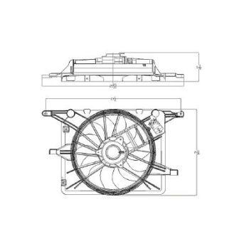PONTIAC SOLSTICE RADIATOR & A/C FAN ASSY (W/O TURBO)(SINGLE FAN) OEM#19130491 2006-2009 PL# GM3115214