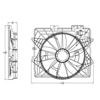 CADILLAC STS/STS-V RADIATOR & A/C FAN ASSEMBLY (W/ RESISTER) (SINGLE FAN) OEM#20914377-PFM 2009-2011 PL# GM3115253