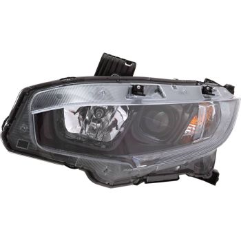 HONDA CIVIC COUPE  HEAD LAMP ASSY LEFT (Driver Side) (HALOGEN)(BLACK BEZEL) OEM#33150TBAA31 2019-2021 PL# HO2502192