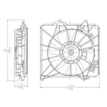 HONDA FIT A/C FAN ASSEMBLY (A/T) OEM#38616RB0003-PFM 2009-2014 PL# HO3020100