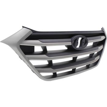 HYUNDAI TUCSON  GRILLE SILVER/BLACK BAR W/SILVER FRAME(To 5-16-16)**CAPA** OEM#86350D3000RAM 2016-2017 PL# HY1200189C