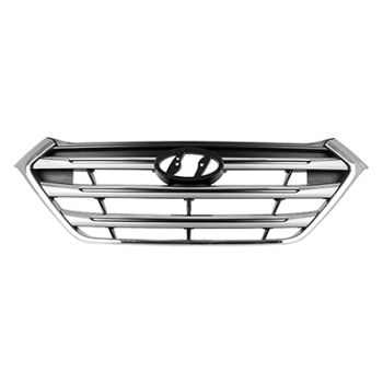HYUNDAI TUCSON  GRILLE SILVER/CHROME BAR W/CHROME FRAME(To 5-16-16)(LIMITED) OEM#86350D3100CR 2016-2017 PL# HY1200190