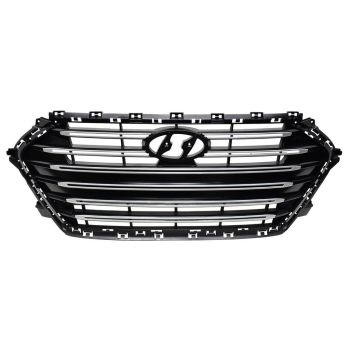 HYUNDAI ELANTRA SEDAN  GRILLE BLACK W/SATIN-CHROME MLDG (SPORT)(1.6L TURBO) OEM#86350F2500 2017-2018 PL# HY1200211