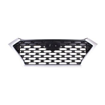 HYUNDAI TUCSON  GRILLE PTD-BLACK W/SILVER FRAME (WO/FRONT VIEW CAMERA)**CAPA** OEM#86350D3500 2019-2021 PL# HY1200225C