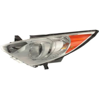HYUNDAI SONATA HEAD LAMP ASSEMBLY LEFT (Driver Side) (HALOGEN) (GLS)(SILVER/CHR BEZEL) OEM#921013Q000 2011-2014 PL# HY2502159