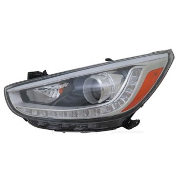 HYUNDAI ACCENT SEDAN  HEAD LAMP ASSY LEFT (Driver Side) (HALOGEN PROJECTOR W/LED MARKER) OEM#921011R610 2014-2017 PL# HY2502191