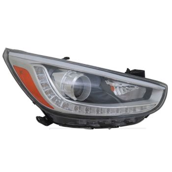 HYUNDAI ACCENT SEDAN HEAD LAMP ASSEMBLY RIGHT (Passenger Side) (HALOGEN PROJECTOR W/LED MARKER)*CAPA** OEM#921021R610 2014-2017 PL# HY2503191C