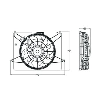 HYUNDAI SONATA RADIATOR & A/C FAN ASSEMBLY (2.4L)(SINGLE FAN) OEM#253800A170 2009-2010 PL# HY3115134